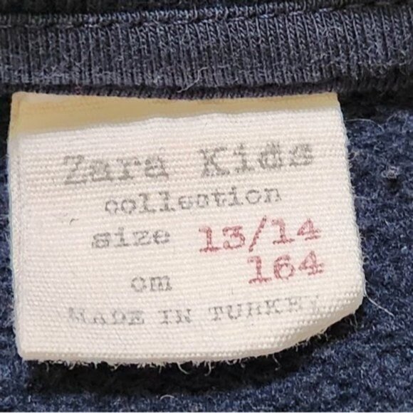 Zara Navy White Hey Sweatshirt size 13-14 - Picture 3 of 8